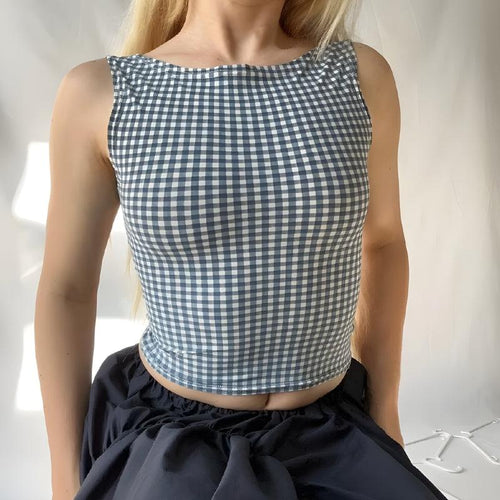 Litlookz Studio Gingham Bow Backless Top