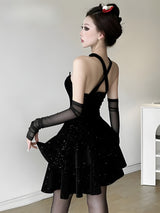Litlookz Studio Glitter Asymmetric Mini Dress, view 2