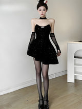 Litlookz Studio Glitter Asymmetric Mini Dress, view 4