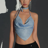 Litlookz Studio Glitter Backless Crop Top, view 3