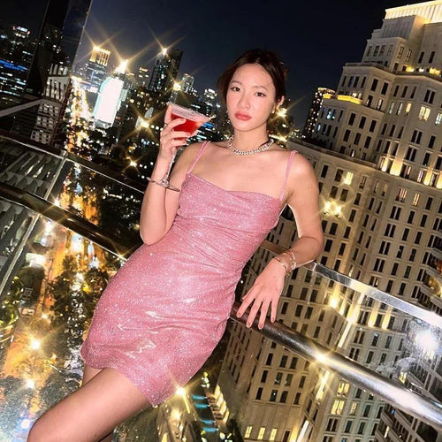 Litlookz Studio Glitter Backless Mini Dress