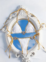 Litlookz Studio Gold Flower Detail Bikini Set, view 3