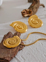 Litlookz Studio Gold Sea Shell Necklace & Earrings, view 4