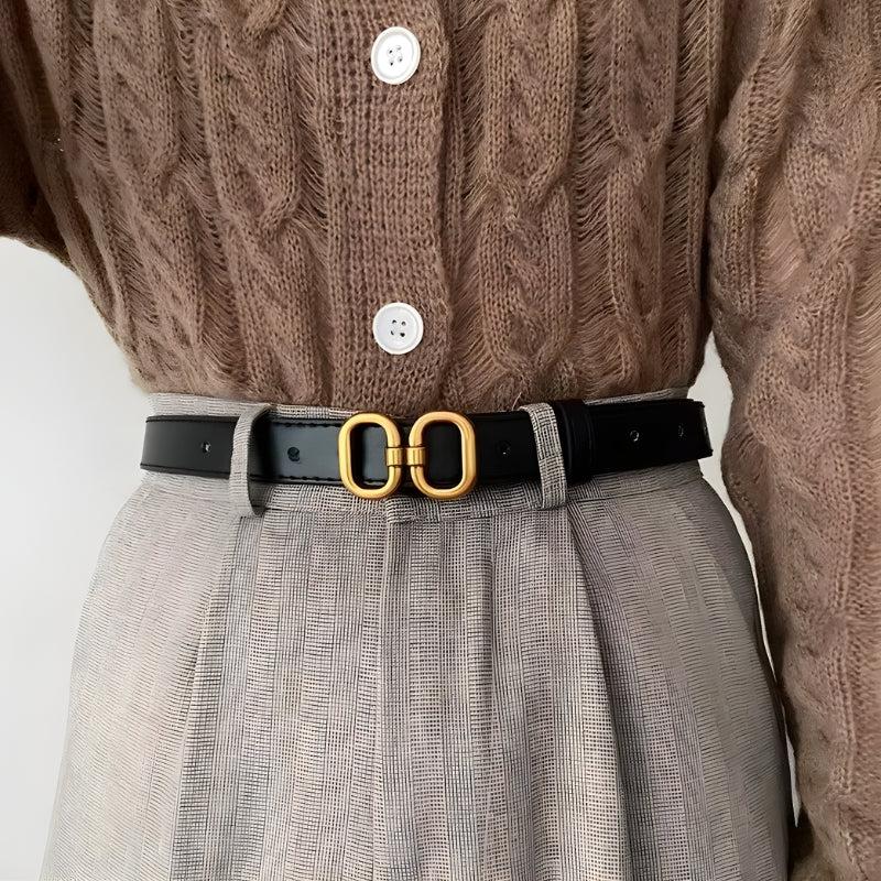 Litlookz Studio Golden Buckle Skinny Belt