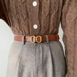 Litlookz Studio Golden Buckle Skinny Belt, view 2