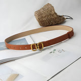Litlookz Studio Golden Buckle Skinny Belt, view 4