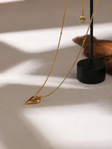 Litlookz Studio Golden Heart Necklace & Earrings Set, view 3