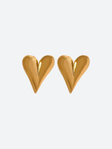 Litlookz Studio Golden Heart Necklace & Earrings Set, view 6