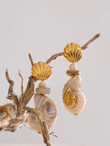 Litlookz Studio Golden Seashell Earrings, view 4