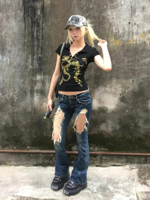 Litlookz Studio Golden Sigilism Backless Top