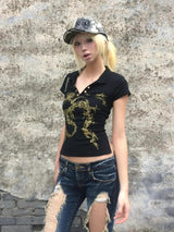 Litlookz Studio Golden Sigilism Backless Top, view 3