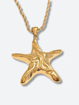 Litlookz Studio Golden Starfish Necklace & Earrings Set, view 2