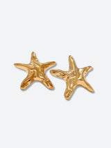 Litlookz Studio Golden Starfish Necklace & Earrings Set, view 3