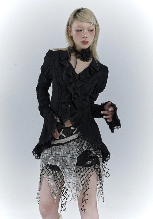 Litlookz Studio Goth Asymmetric Blouse