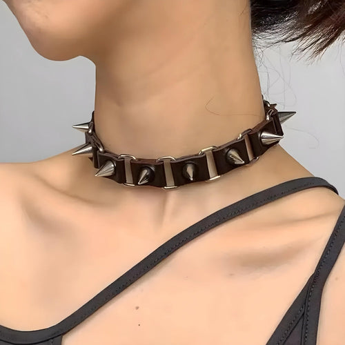 Litlookz Studio Goth Barbed Choker Collar Necklace