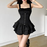 Litlookz Studio Goth Black Mini Dress, view 5