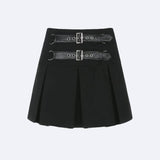 Litlookz Studio Goth Buckle Pleated Mini Skirt, view 3