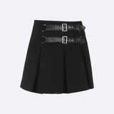 Litlookz Studio Goth Buckle Pleated Mini Skirt, view 5
