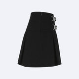 Litlookz Studio Goth Buckle Pleated Mini Skirt, view 6
