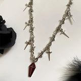 Litlookz Studio Goth Coffin & Swords Necklace, view 3