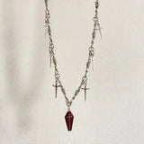 Litlookz Studio Goth Coffin & Swords Necklace, view 4