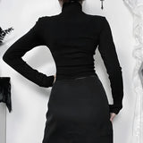 Litlookz Studio Goth Cross Cut Out Top, view 4