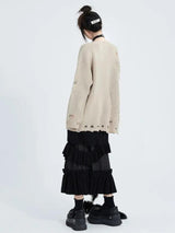 Litlookz Studio Goth Distressed Sweater, view 2