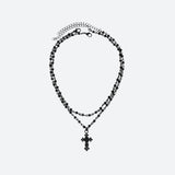 Litlookz Studio Goth Double Chain Cross Necklace, view 3