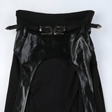 Litlookz Studio Goth Double Slit Maxi Skirt, view 5