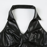 Litlookz Studio Goth Faux Leather Crop Top, view 5