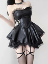 Litlookz Studio Goth Faux Leather Mini Dress, view 3