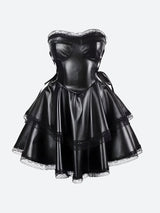 Litlookz Studio Goth Faux Leather Mini Dress, view 4