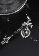 Litlookz Studio Goth Heart Cross Chain Earrings, view 4
