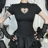 Litlookz Studio Goth Heart & Cross Top, view 2