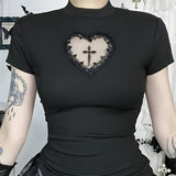 Litlookz Studio Goth Heart & Cross Top, view 5