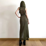 Litlookz Studio Goth Hooded Cut Out Back Midi Dress, view 2