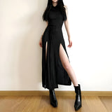 Litlookz Studio Goth Hooded Cut Out Back Midi Dress, view 5
