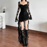 Litlookz Studio Goth Lace Mullet Mini Dress, view 3