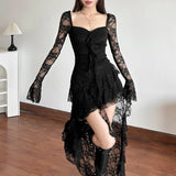 Litlookz Studio Goth Lace Mullet Mini Dress, view 4