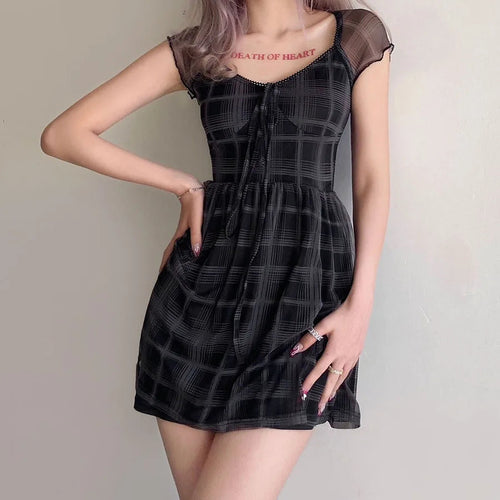 Litlookz Studio Goth Plaid Mini Dress
