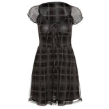 Litlookz Studio Goth Plaid Mini Dress, view 4