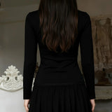 Litlookz Studio Goth Red Lace Panel Top, view 2