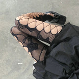 Litlookz Studio Goth Rose Fishnet Tights, view 2