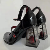 Litlookz Studio Goth Rose Mary Jane High Heels, view 6