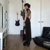 Litlookz Studio Goth Rose Maxi Dress, view 3