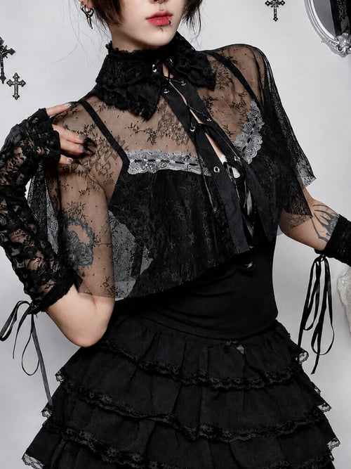 Litlookz Studio Goth Shadow Lace Top