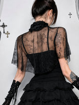 Litlookz Studio Goth Shadow Lace Top, view 3