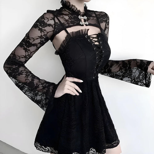 Litlookz Studio Goth Sheer Lace Bolero
