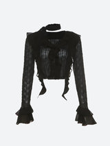 Litlookz Studio Goth Sheer Ruffled Blouse, view 4