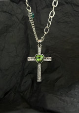 Litlookz Studio Goth Shiny Heart Cross Necklace, view 2